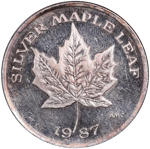 Vintage 1987 AMC Silver Maple Leaf 1 oz .999 Fine Silver Art Round