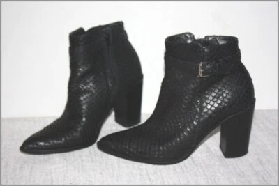 SAN MARINA Boots Cuir Motifs Reptiles T 38 TBE - Photo 1/4