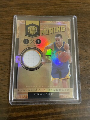 Rare 10/11 Gold Standard Gold Mining Stephen Curry Warriors Jersey Serial #d /99