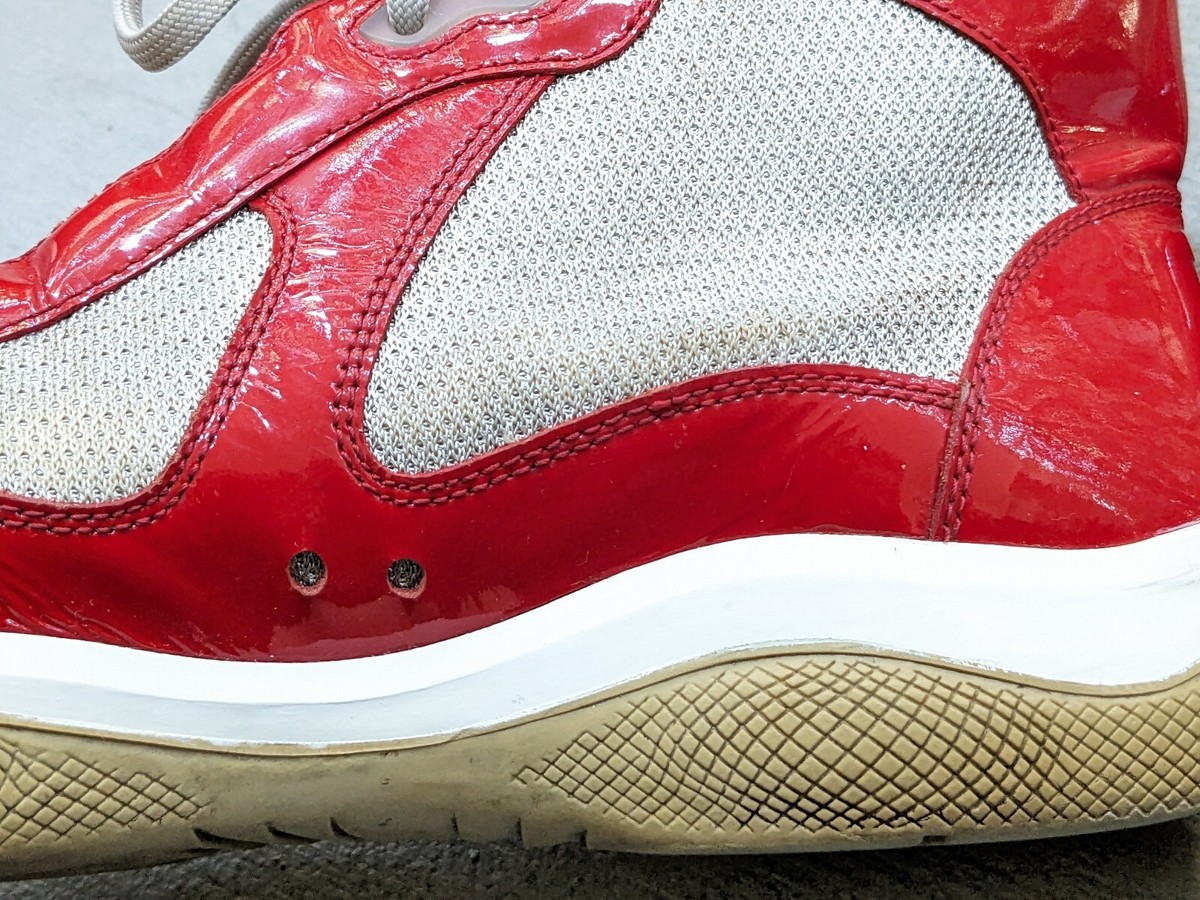 Prada America's Cup Sneakers Men 10 Red Patent Leather Prada America's Cup Sneakers Men 10 Red Patent Leather