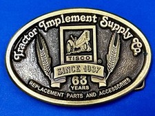 63 years TISCO Tractor Implement Supply company Vintage Belt Buckle by Speccast