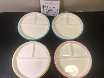 Elk and Friends Kids Porcelain White Plates with Silicone