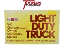 1977 Chevy Truck Owners Operators Manual Light Duty Series 10 - 30