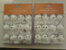 Set of 2 Ghostly Halloween Garland 6 ft.each 12 ghost each