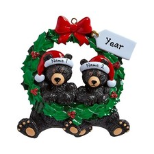 PERSONALIZED Black Bear Couple - Family Christmas Ornament