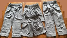 4-pc School Apparel Boys Kids Uniform Pants Shorts Set Gray Grey 6 7 adjustable