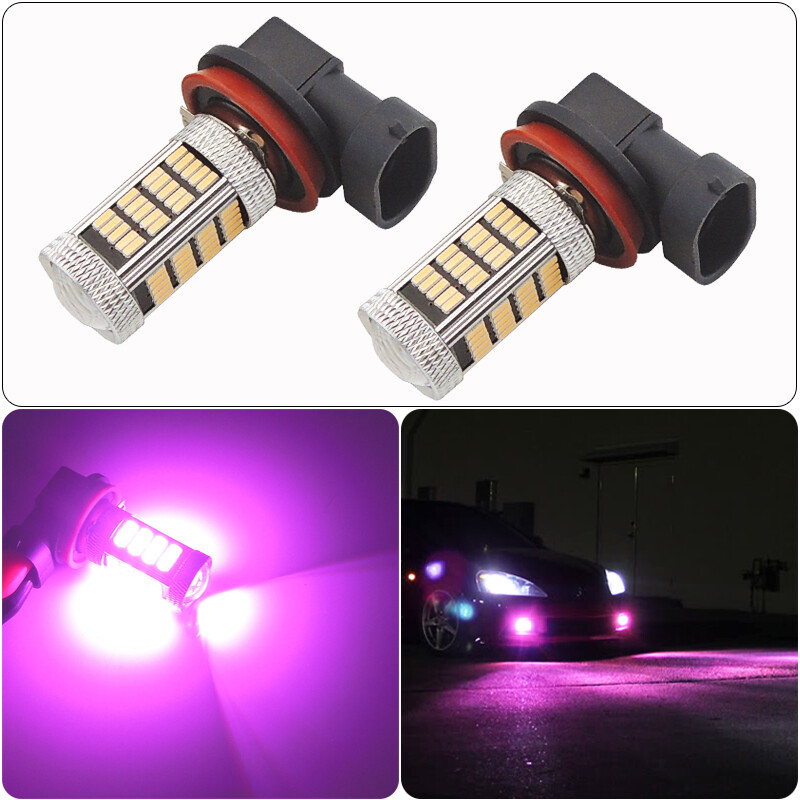 2pcs Bright Pink H11 H8 LED Fog Light Bulbs Car Fog Driving Lamp