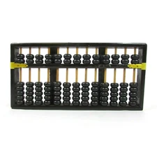 Chinese Abacus Lotus Flower Brand Wood Brass 91 Beads 13 Rods Sensory Tool Play