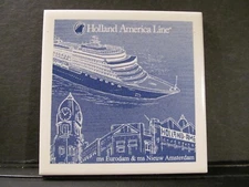 HOLLAND AMERICA EURODAM NIEUW AMSTERDAM delft tile coaster CRUISE LINE new v1
