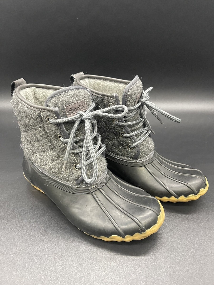 Chooka Eastlake Quilted Duck Boot Charcoal Grey Size Wool