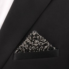 1 Stk Herren Einstecktuch Mit Diamant Muster Bunt Gl&auml;nzend F&uuml;r Anzug