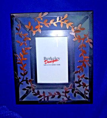 Vintage Berkeley Designs Brushed Copper Black Cherry Vine Picture Fame JB107