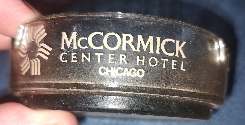 McCormick Center Hotel Chicago Vintage Advertising Glass Ashtray 