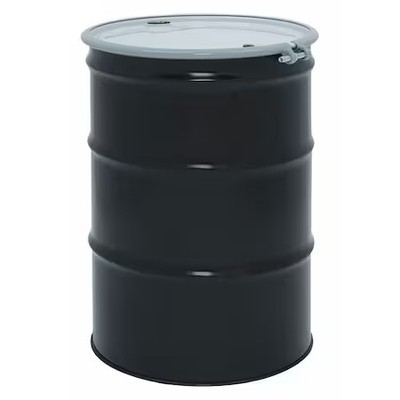 Open Head Transport Drum, Steel, 55 Gal, Unlined, Black, Cq5506t234