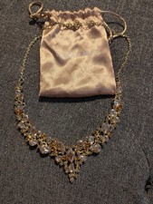 Elegant Teardrop Faceted Clear Rhinestone Bib Statement Necklace  Louise Carter
