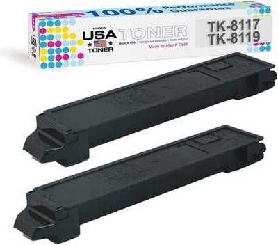 Toner for Kyocera Ecosys M8130cidn, M8124cidn, TK-8117K (Black, 2pk)