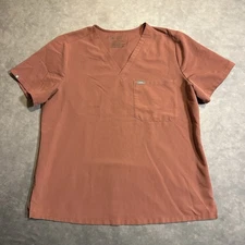 FIGS Catarina Scrub Top Womens XL Red Technical Collection V Neck