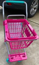Grocery Shopping Cart with Removable Hand Basket Kids Play Toy