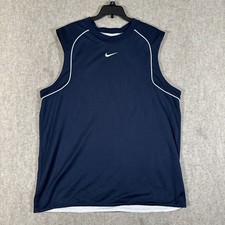Vintage Nike Jersey Tank Top Men's Large Basketball Reversible Blue/White