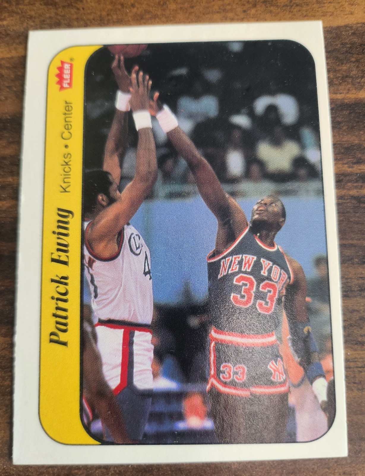 1986-87 Fleer Stickers #6 Patrick Ewing RC ROOKIE NEW YORK KNICKS HOF