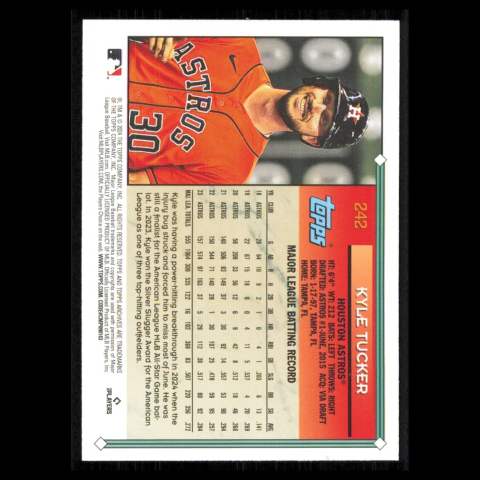 Kyle Tucker #242 2024 Topps Archives Houston Astros Baseball Card MLB NM - Image 2 of 3