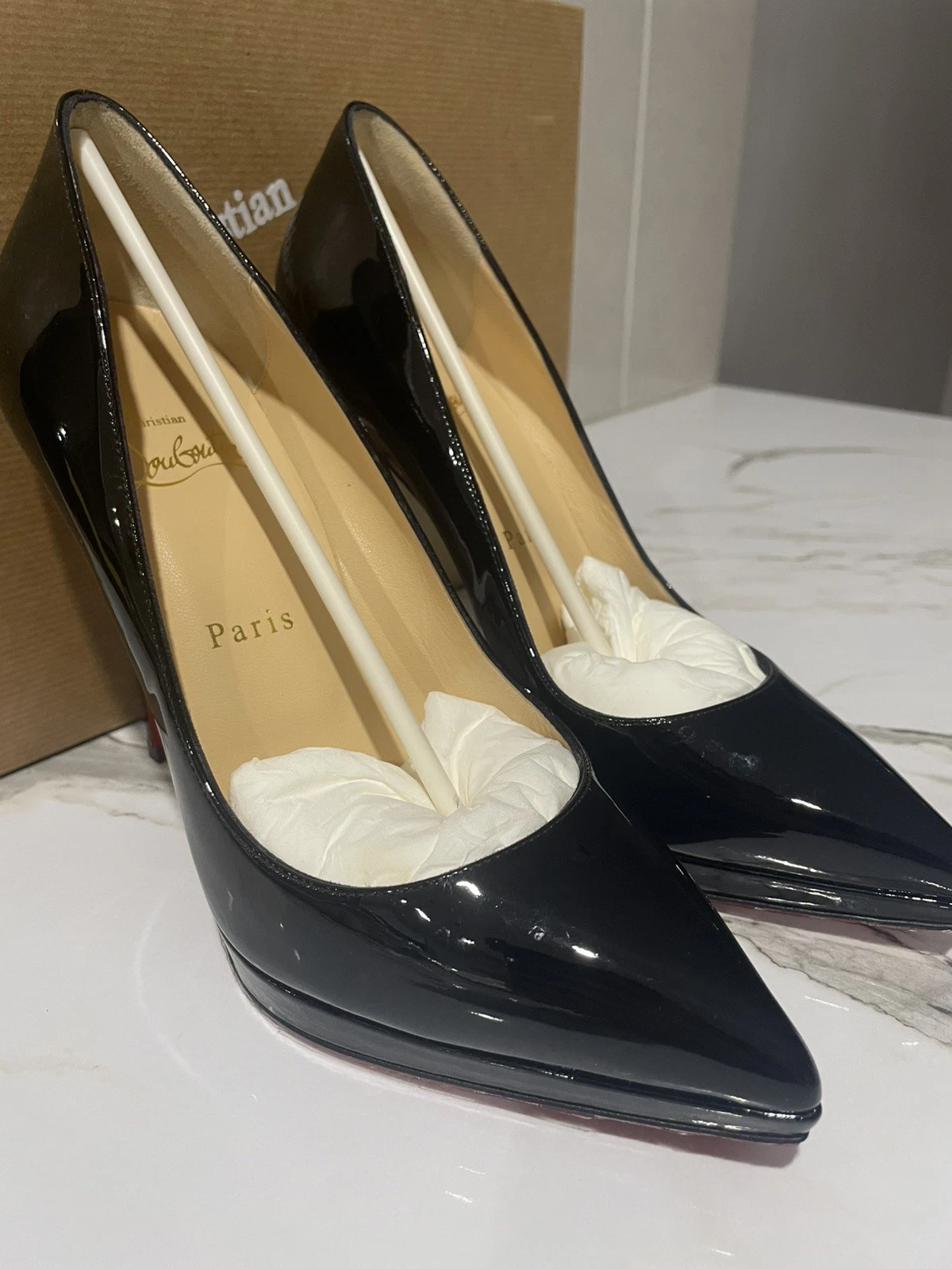 Christian Louboutin — CHRISTIAN LOUBOUTIN PIGALLE PLATO 120 HEELS IN BLACK SIZE 8US/EU38 !! BRAND NEW