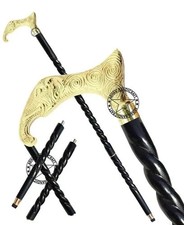 36'' New Rosewood Designer Wooden Walking Stick With Brass Handle Gift