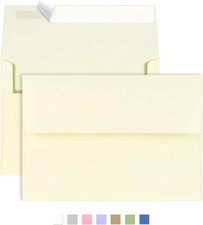 50 Pack 5X7 Envelopes for Invitations,5.25X7.25 Inches,A7 Envelopes Ivory Self S