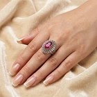 Stunning Pink Rubellite Tourmaline 2.25Ct 925 Sterling Silver White Gold Rings
