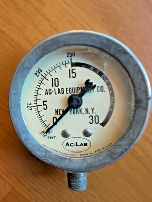 #ad #ad Vintage AC LAB Equipment Co Laboratory Sterilize Pressure Gauge New York NY USA $24.00