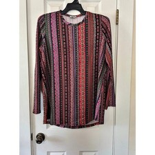 Show Me Your Mumu Vintage Style Multicolor Geometric Print Top XL