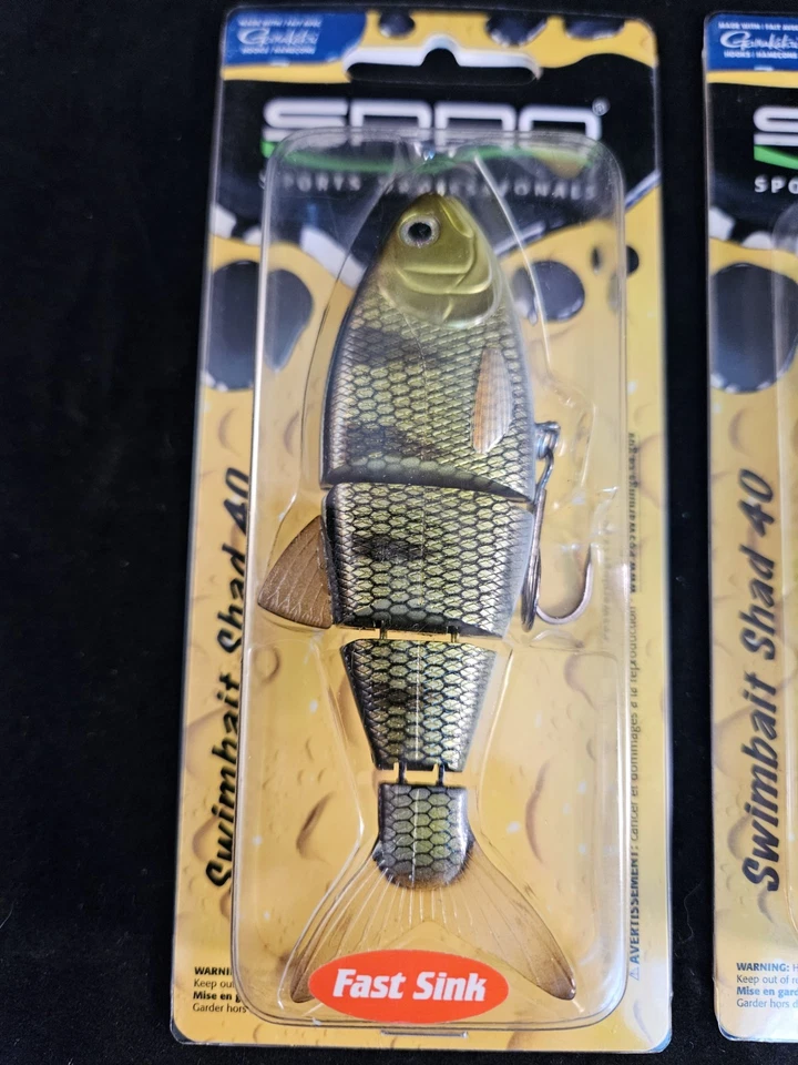 2 señuelos de pesca SPRO Shad 40 Swimbait, fregadero rápido, percha malvada SB40 Foto 2 de 4