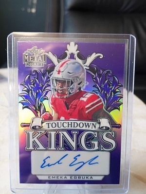 2022 Leaf Metal Draft Emeka Egbuka Touchdown Kings Rookie Auto /25
