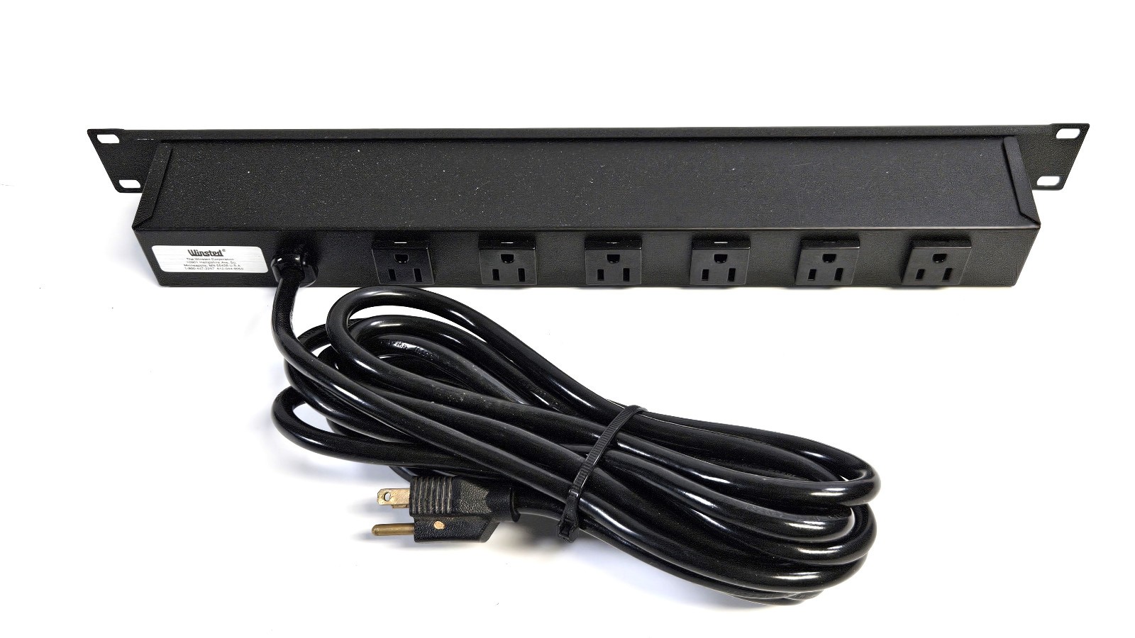 Winsted 98703 6-Outlet Power Strip PDU, w/ Switch & Breaker 1RU Rack Mount