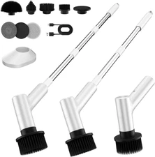 Electric Spin Scrubber, Cordless Shower Scrubber with 7 Replacement Brush Heads,