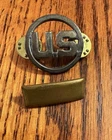 Original WW 2 US Army Military 2nd Lieutenant Bar Rank Pin & US Insignia Pin