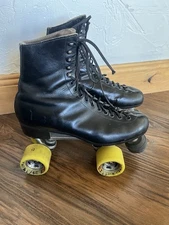 VTG Riedell Red Wing Roller Skates Mens 9 Red Sure Grip HYPER Wheels