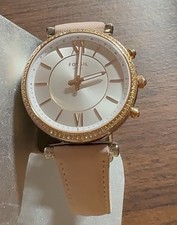 Fossil Women  s Rose Gold Watch Crystal Bezel Stainless Steel Elegant