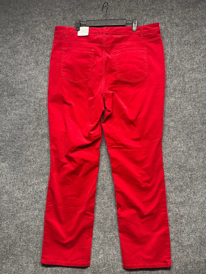 Pantalones de pana para mujer Talbot pierna recta 16W rojo elástico 5 bolsillos nuevos con etiquetas Foto 3 de 4