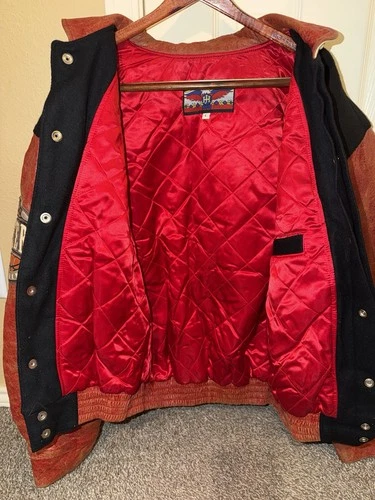 New RARE JH Design Jeff Hamilton 1993 Chicago Bulls Leather Wool Satin Jacket !! image 8