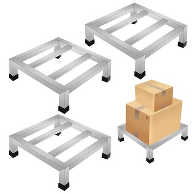 3-Pack Stainless Steel Dunnage Rack, 11.8'' L x 11.8'' W x 3.9'' H, 1000LB Capac...