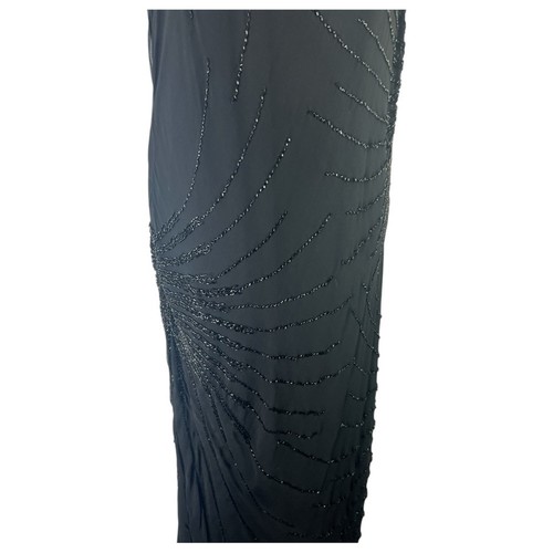 Pisarro Nights Perlen Seidenkleid schwarz ärmellos Maxi Gr. 16 - Bild 8 von 15