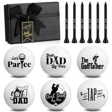 6 Pack Golf Balls Gifts for Dad with Tees Fathers Day Funny Birthday Set