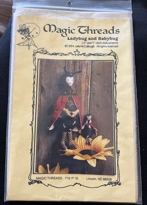 Magic Threads Ladybug And Baby bug 1994 Doll Patterns NEW Julie McCullough