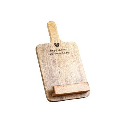 Glück ist hausgemacht Rezeptständer rustikal Holzdesign Küche neues Zuhause Geschenk