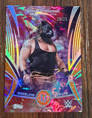 Topps WWE Dazzling Debuts Braun Strowman 20/25 Orange Warp