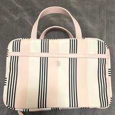 Victoria's Secret Makeup Bag Pink Black White Polyester Zipper Pockets