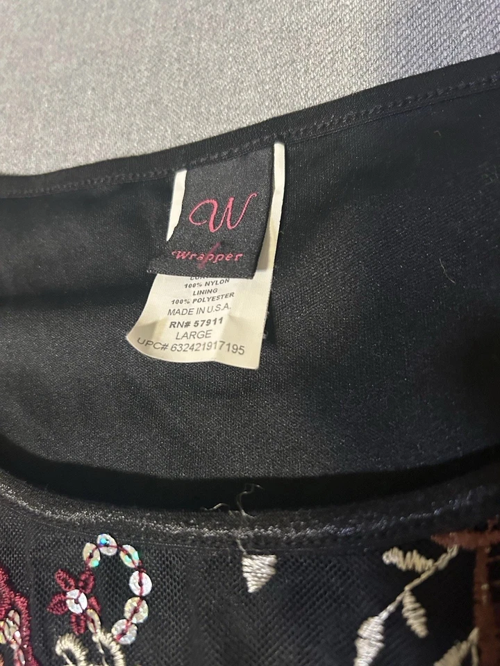 Top de malla de lentejuelas florales negro caprichoso Y2K para mujer Fairy Grunge pequeño Foto 2 de 4