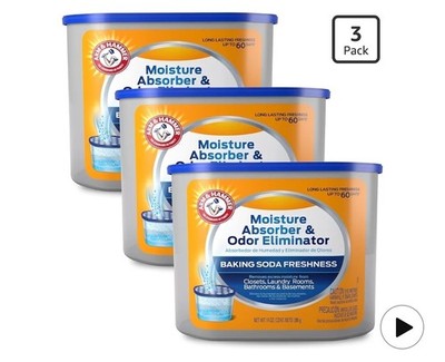 Arm & Hammer Moisture Absorber & Odor Eliminator Odor-Absorbing Packets 3 Pack