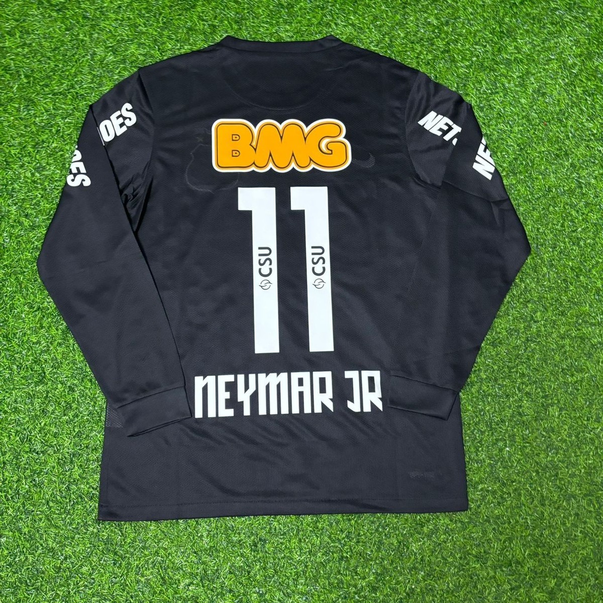 Neymar Jr Santos Black Long Sleeve Retro Football Jersey Kit | eBay